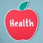 An apple with health written across it 